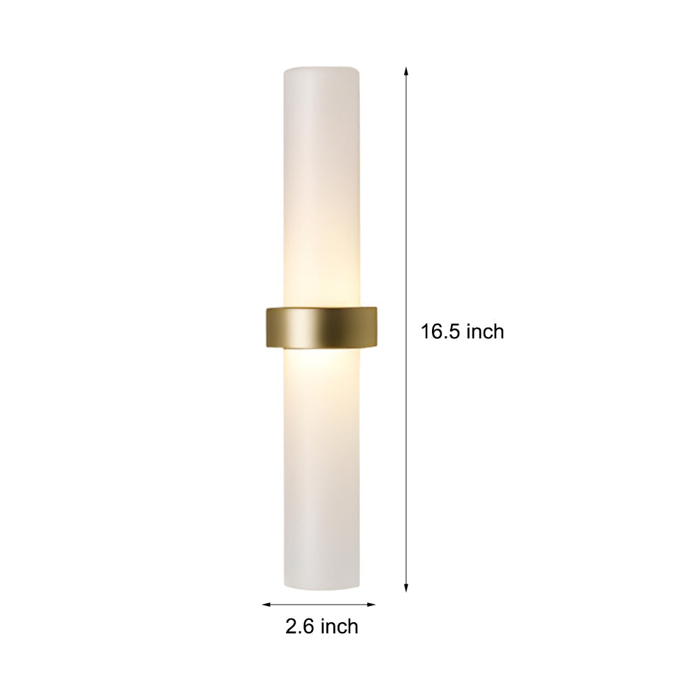 Aurelle Glow Frosted Glass Tube Wall Light for Living Room