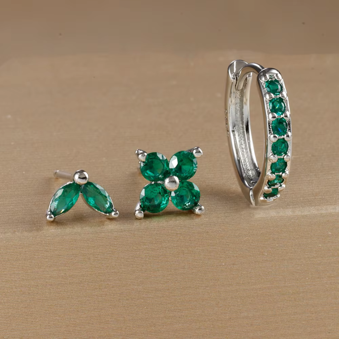 チューリップトリオ フープ&スタッドイヤリングセット