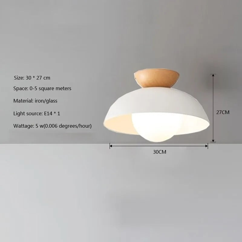 NordicLume Ceiling Light Wood and Iron Minimalist Fixture