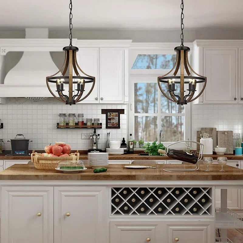 Orenda Rustic Glow Farmhouse Chandelier With Iron Finish