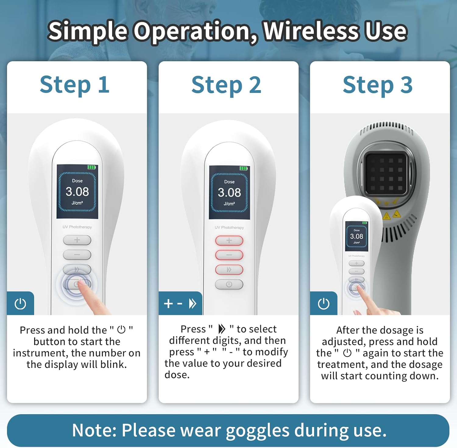 308nm UV-licht fototherapie LED-lamp voor thuisgebruik model