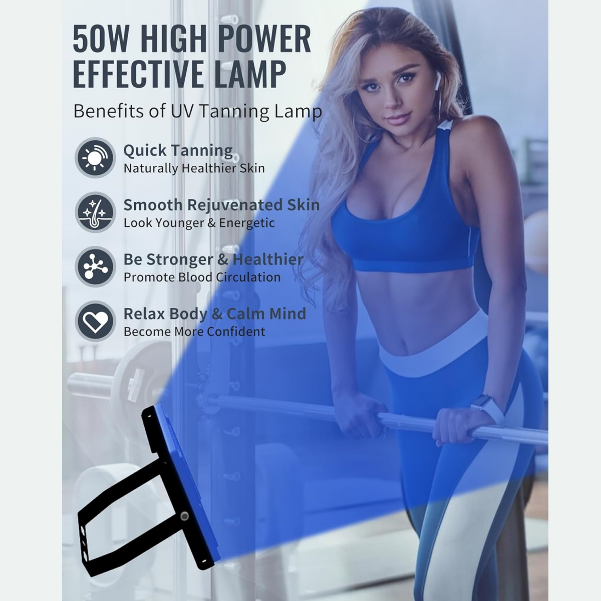 Lampe solaire Lampe de bronzage pour visage et corps pour usage domestique