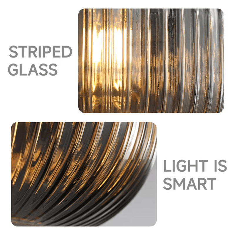 Luminora Nordic Stripe Glass Pendant Premium Light Fixture
