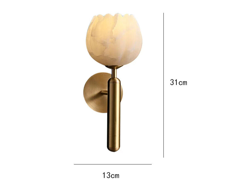 Aurelia Marble Rose Wall Light With Elegant Rose Shade