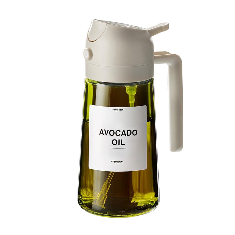 2-in-1 lasinen öljysumutin ja annostelija keittiökäyttöön
