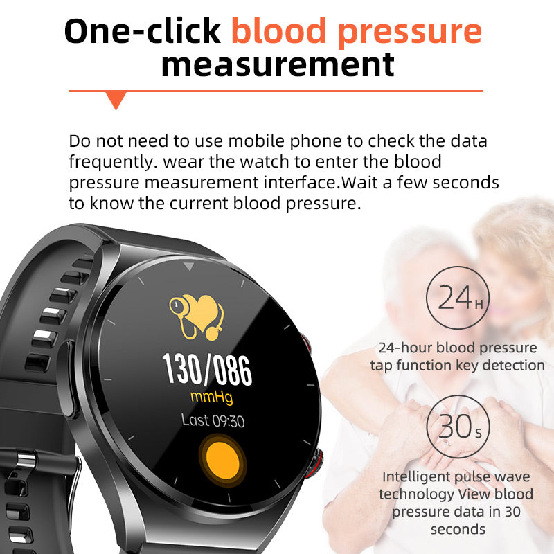 One-Click Health Watch: Blood Sugar, Blood Pressure, ECG, HRV, and Heart Rate Monitor