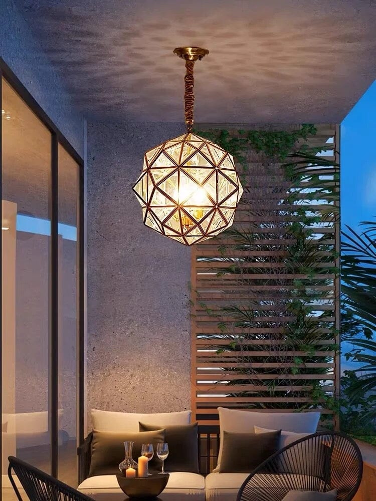 Nyra Prism Glass Pendant Light for Indoor and Outdoor