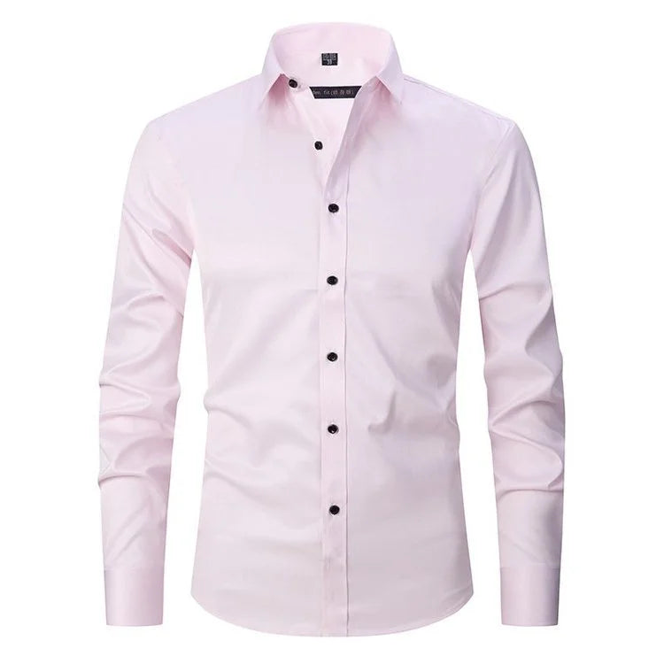 LumaEase TeddyStretch Camisa Anti-Rugas Conforto Auto-Vestível