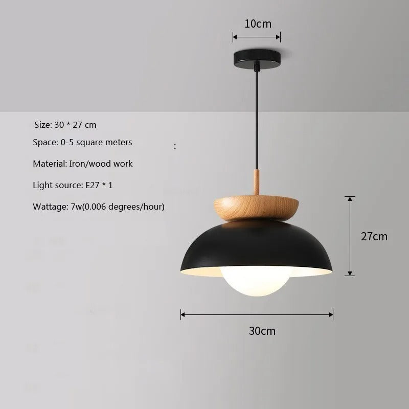 NordicLume Ceiling Light Wood and Iron Minimalist Fixture