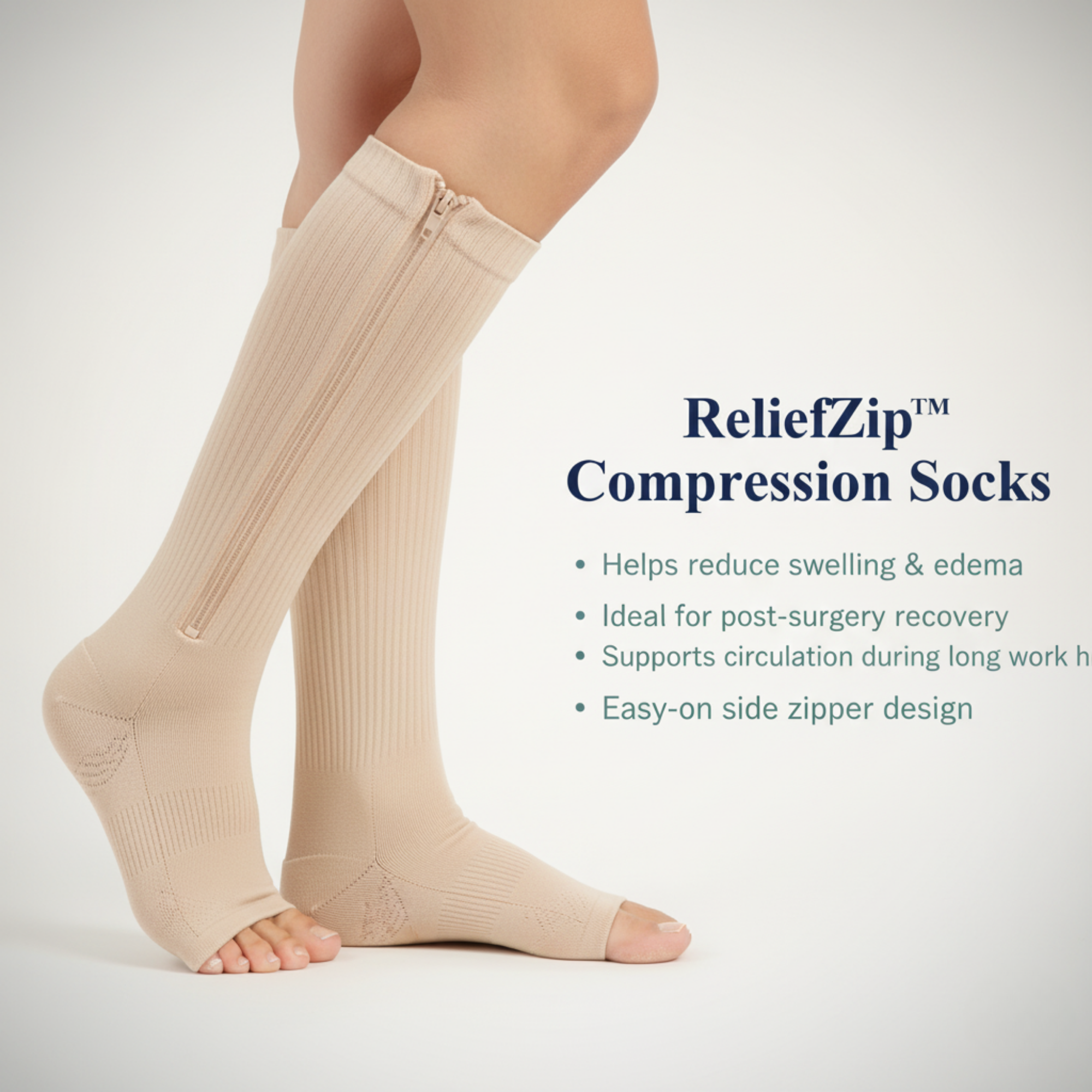 ZenStride Support Socks - Instant Comfort For Swelling And Leg Fatigue