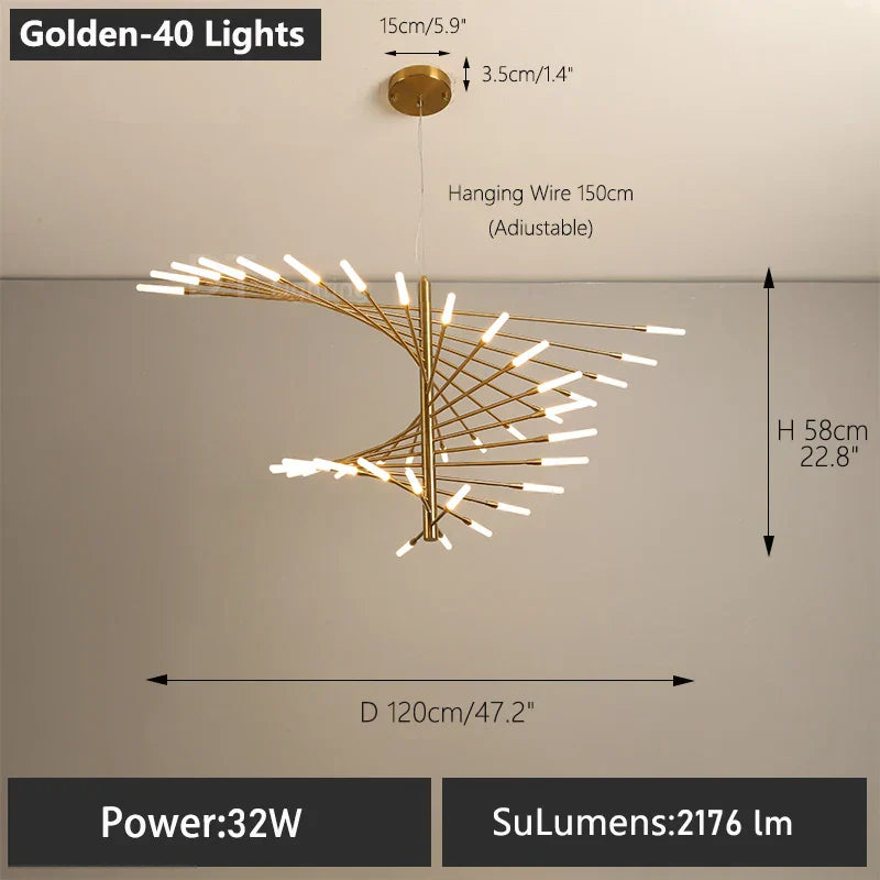Astrae Spiral Chandelier Modern Loft Ceiling Light By Solene