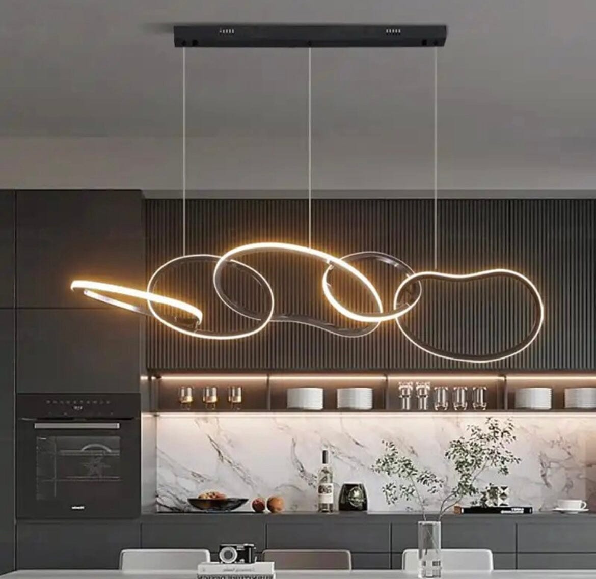 Cirque Ring Pendant Light in Rose Gold or Gold Finish