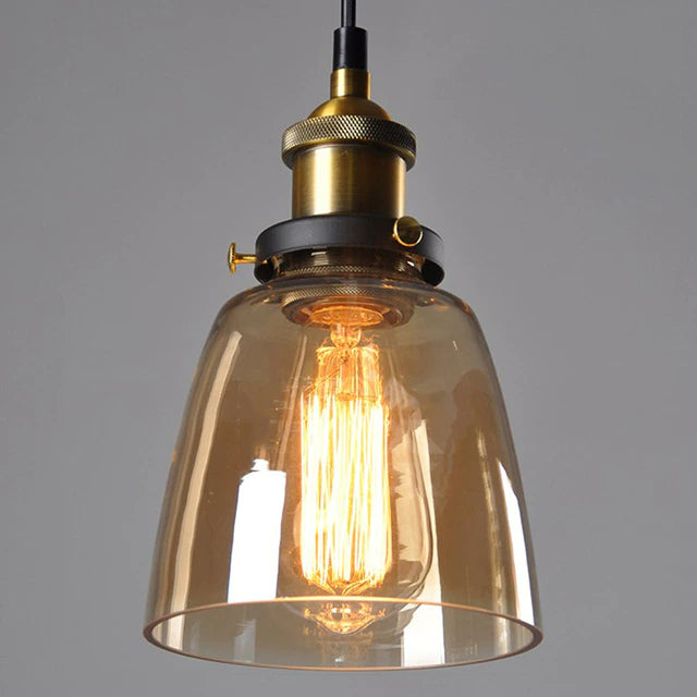 Astra Art Deco Vintage Glass Pendant Light With Adjustable Cord