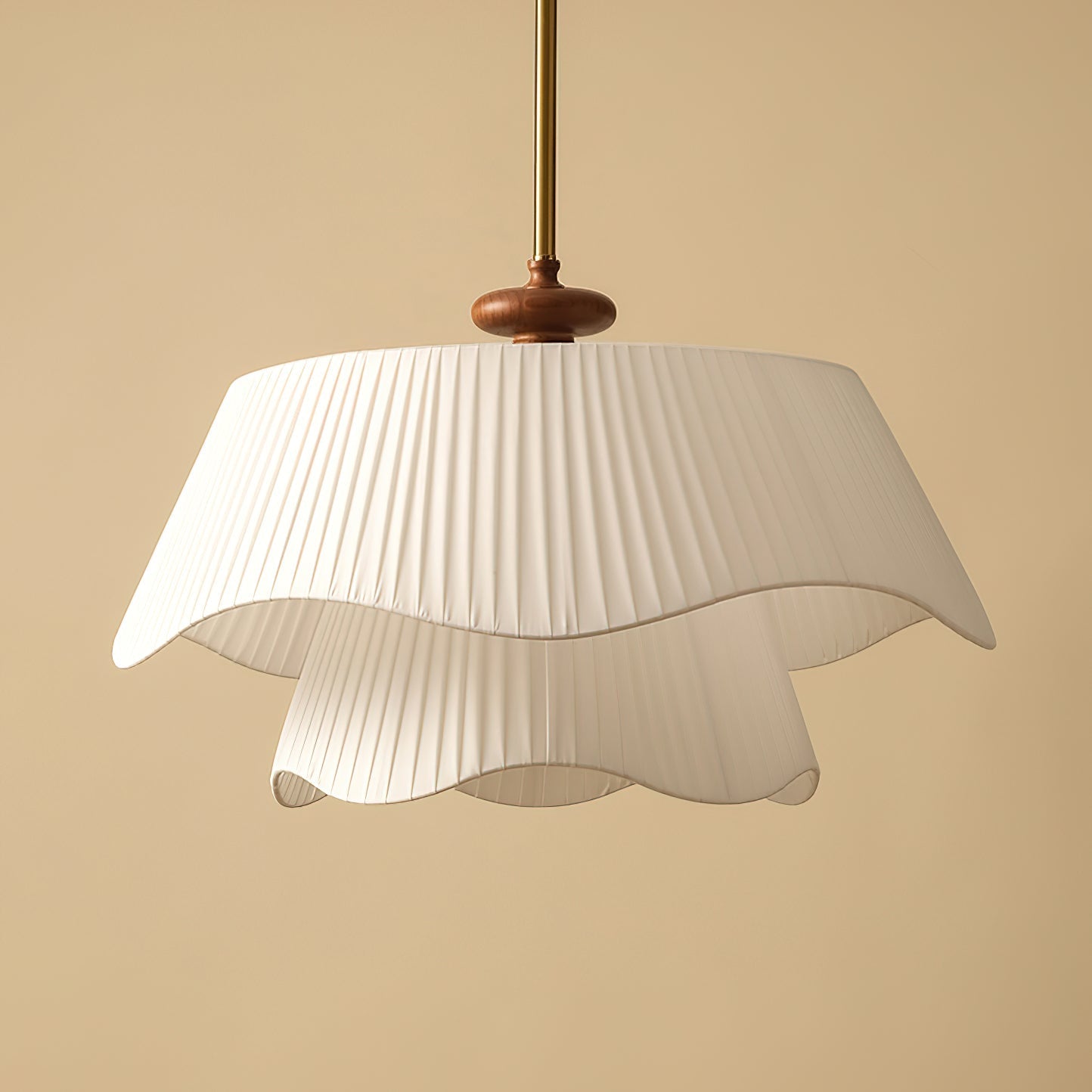 Vespara | Graceful Pendant Lamp For Modern Interiors With Metal Glass And Wood Accents