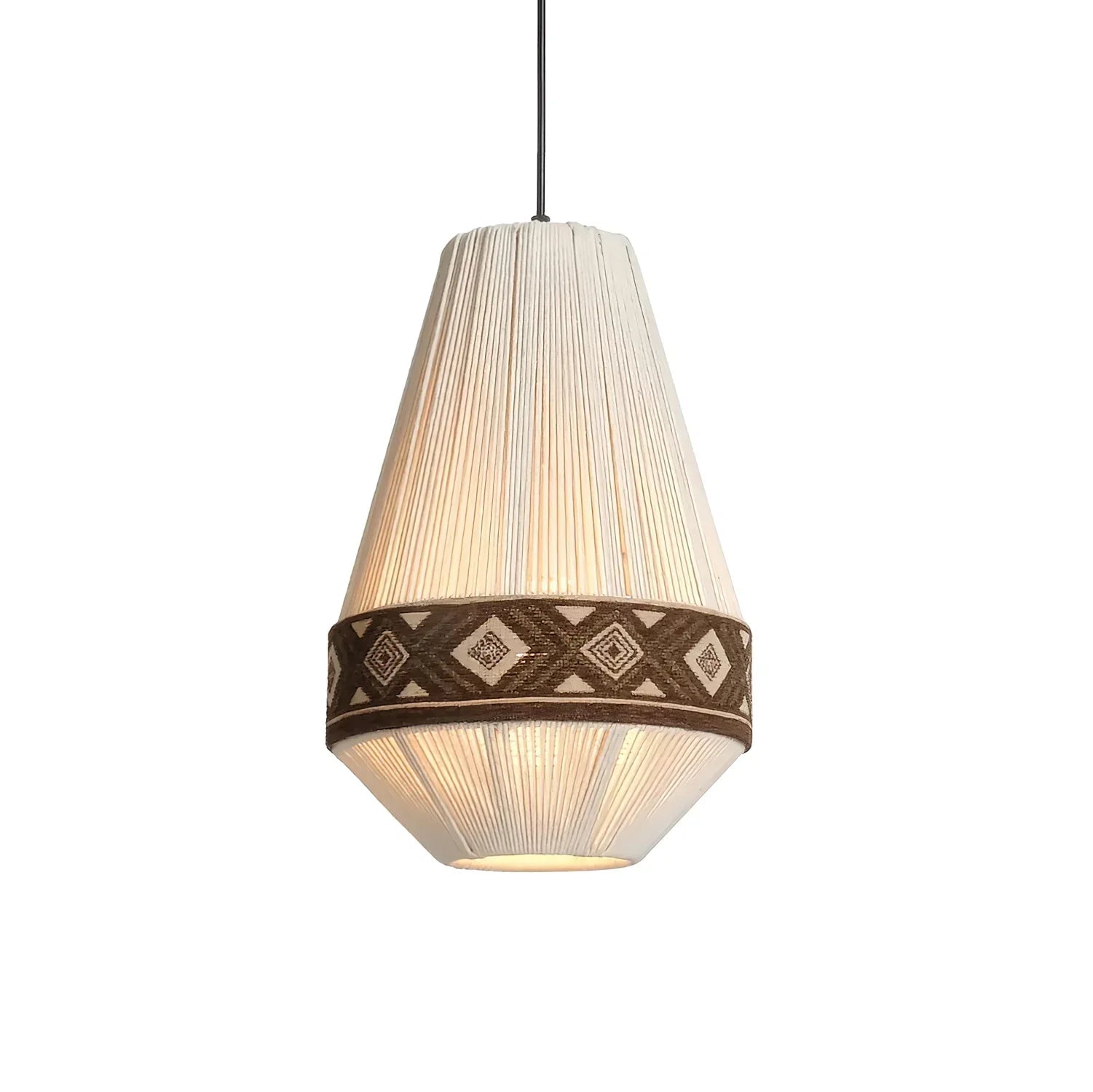 Kalora Boho Fringe Pendant Light With Tribal Motifs