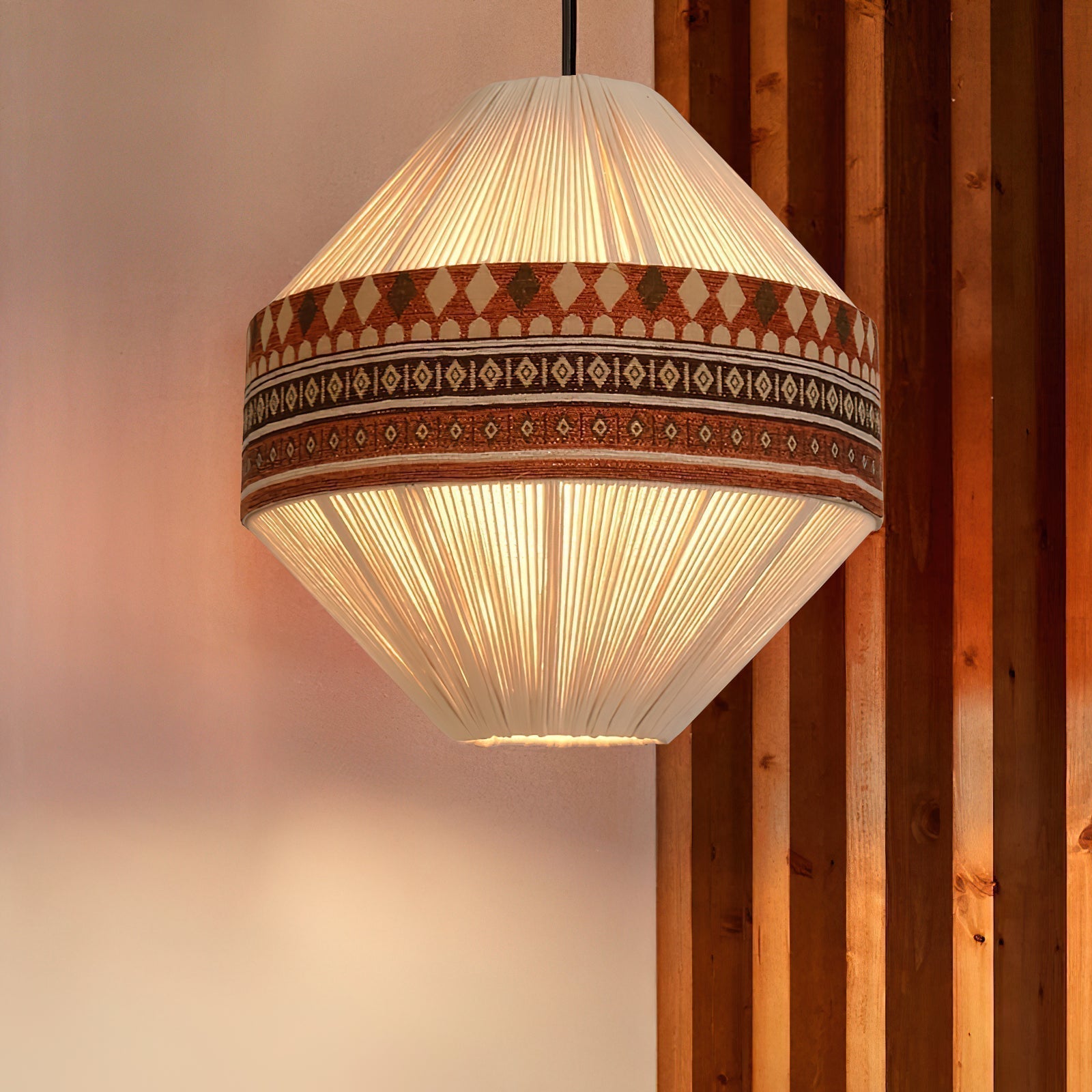 Kalora Boho Fringe Pendant Light With Tribal Motifs
