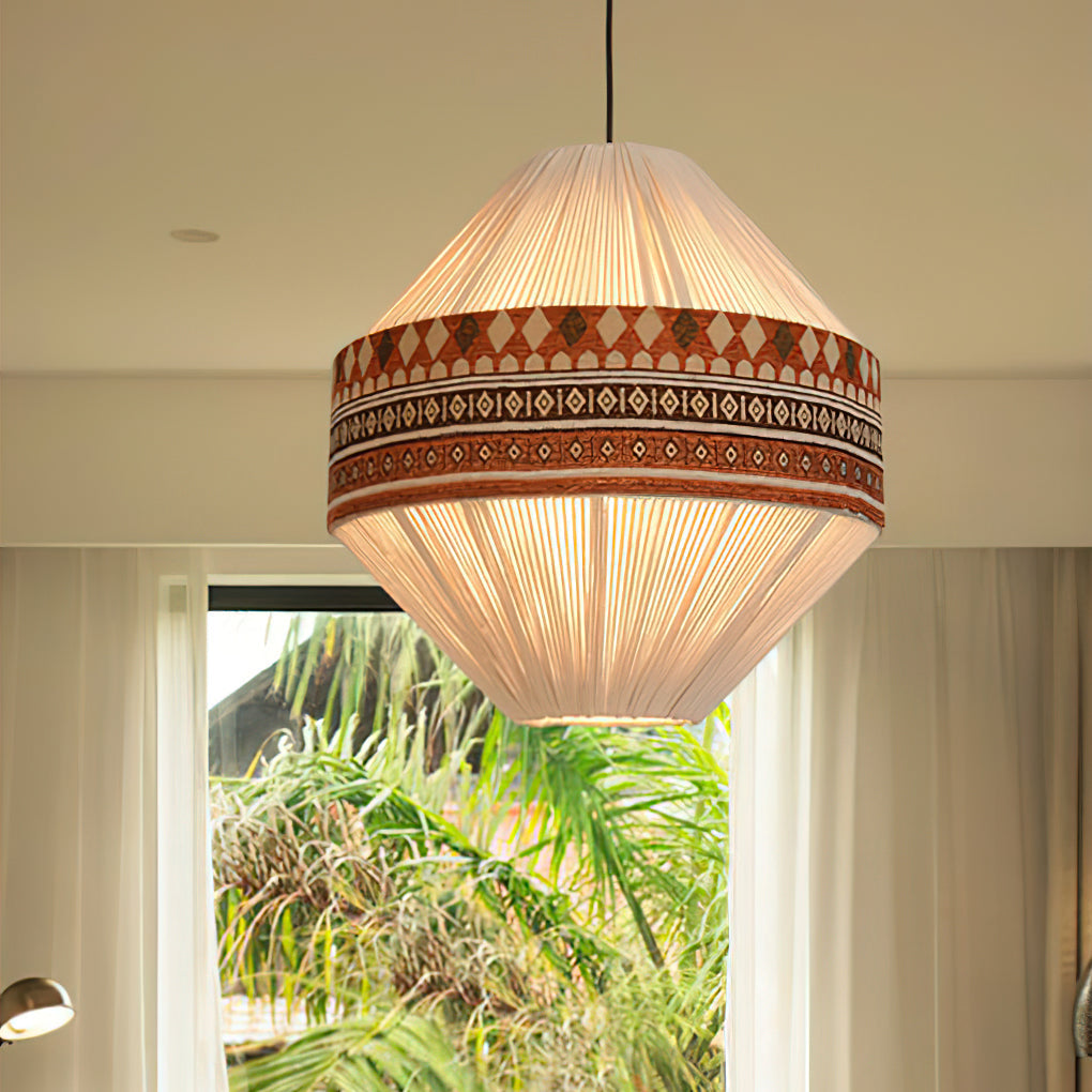 Kalora Boho Fringe Pendant Light With Tribal Motifs