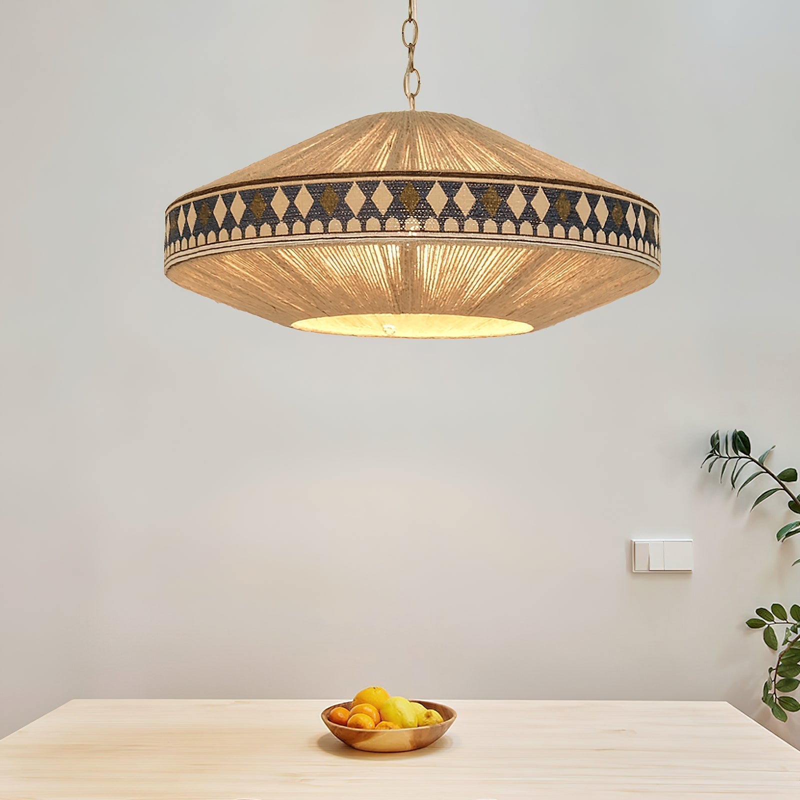 Kalora Boho Fringe Pendant Light With Tribal Motifs
