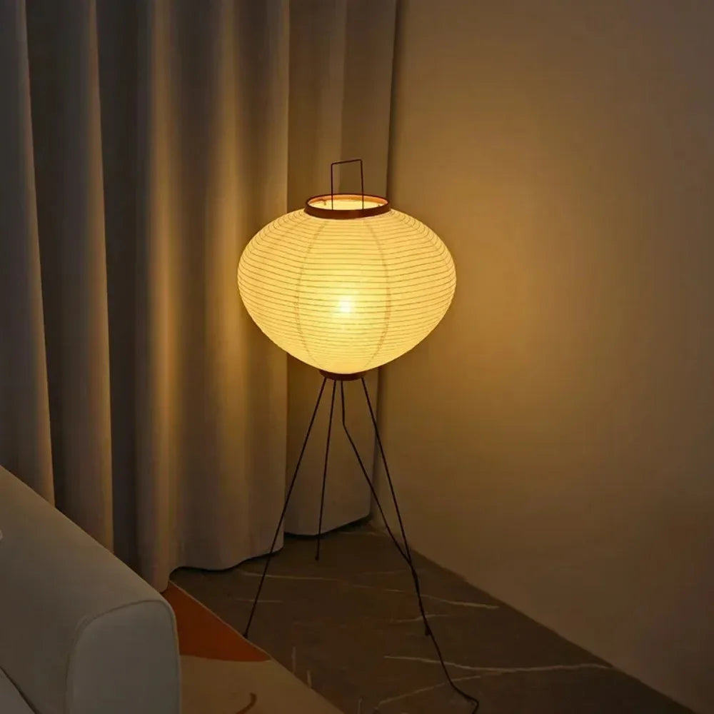 SoraLum Rice Paper Floor Lamp With Japanese Wabi Sabi Glow