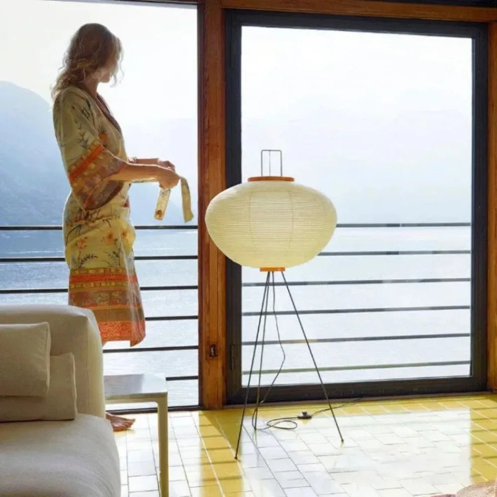 SoraLum 米纸落地灯,带日式侘寂光晕