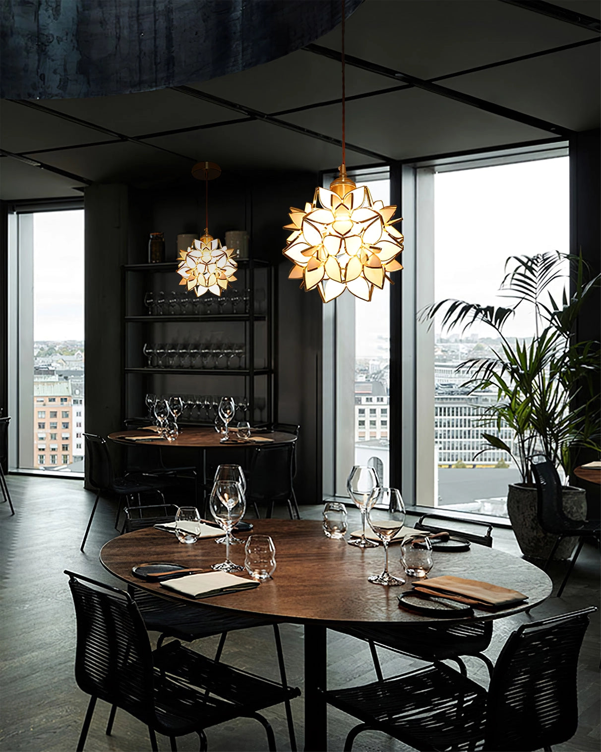 CapizLuxe Pendant Light Handcrafted Ceiling Lamp With Elegant Glow