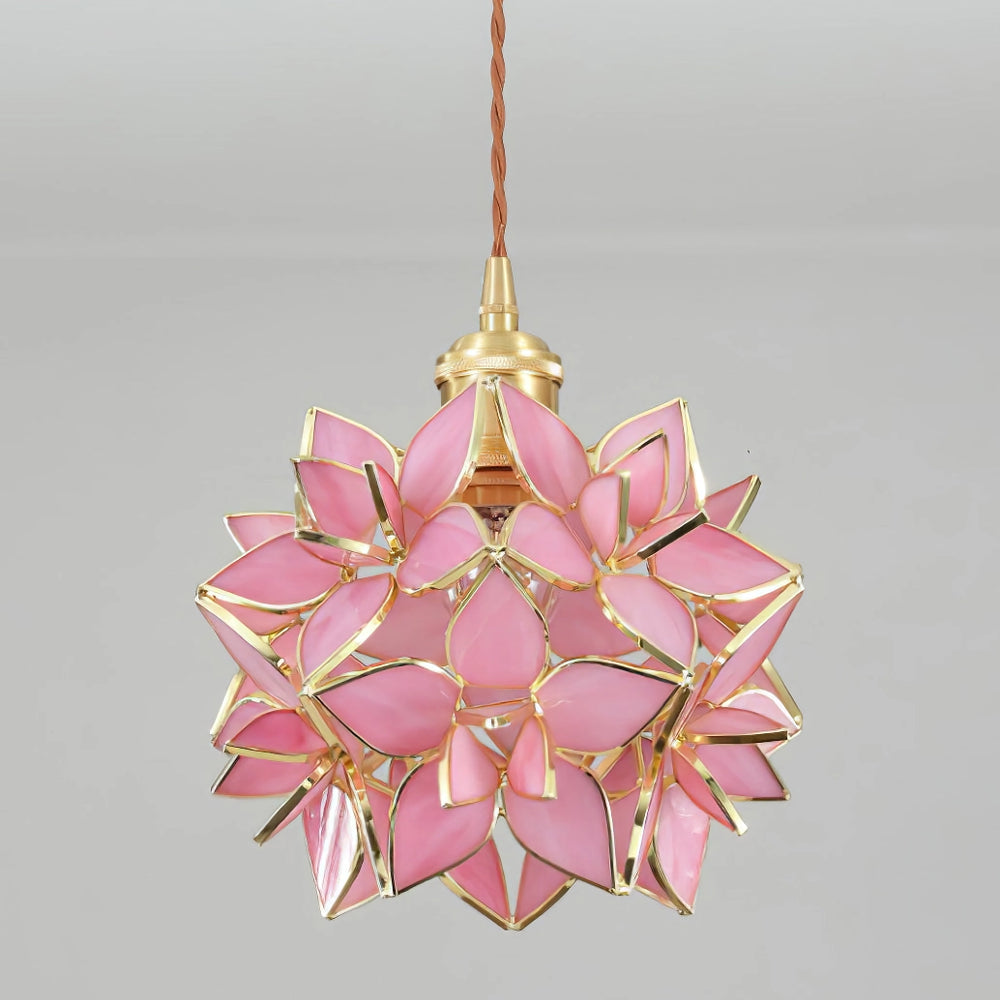 Capiz Shell Glass Pendant Light With Metal Frame For Living Room