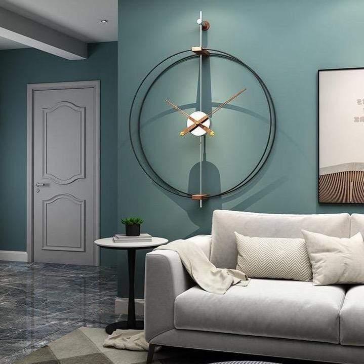 Modern Wall Clock | Large Minimalist Design with Bronze Hands | Svulp