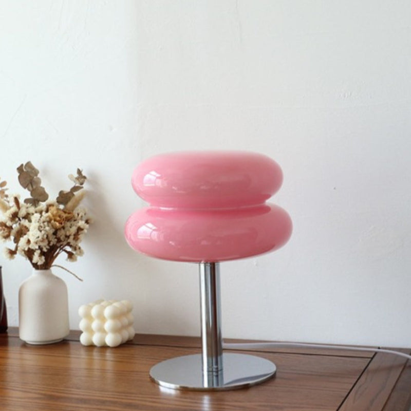 LumaStack Bauhaus-stil Färgglad Glasbordslampa med Staplad Cylinderform