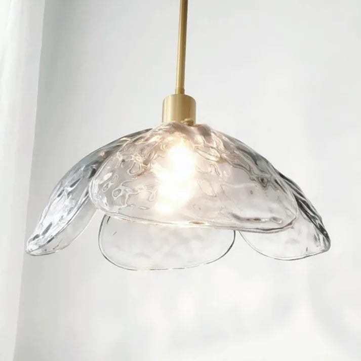 PetalGlow Glass Pendant Light For Nightstand With Soft Ambient Glow