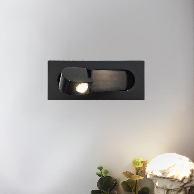 Elyra | Lámpara de pared moderna con LED para mesita de noche con luz ambiental trasera