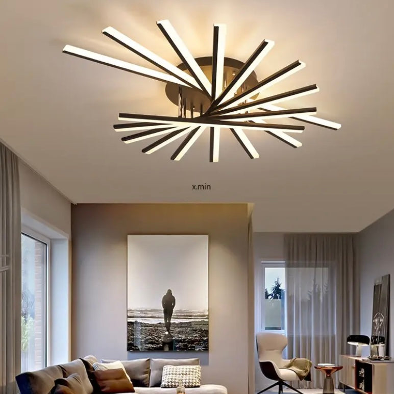 Nyvara Noir-Gold Chandelier With Remote Adjustable Lighting