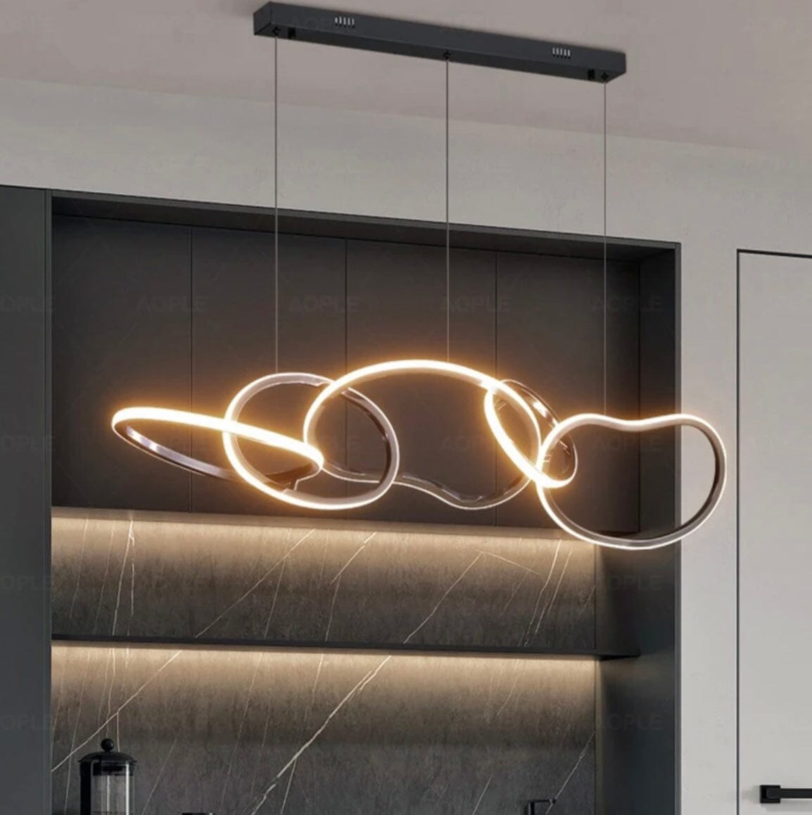 Cirque Ring Pendant Light in Rose Gold or Gold Finish