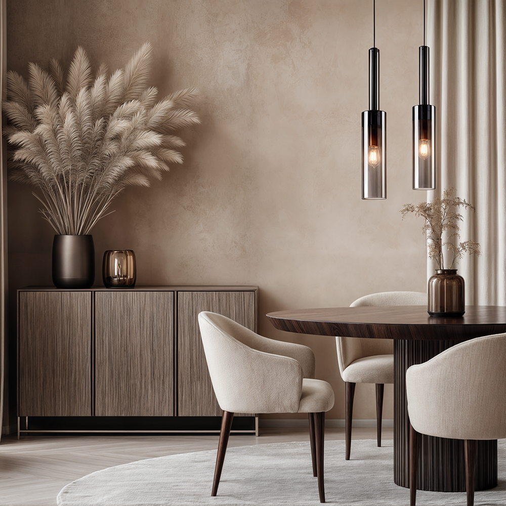 Elegant Lyrian Copper And Crystal Nordic Pendant Lights Set