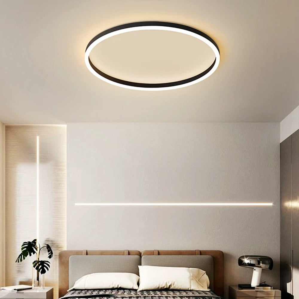 Aurell Ring LED Ceiling Light Dimmable Black White Gold