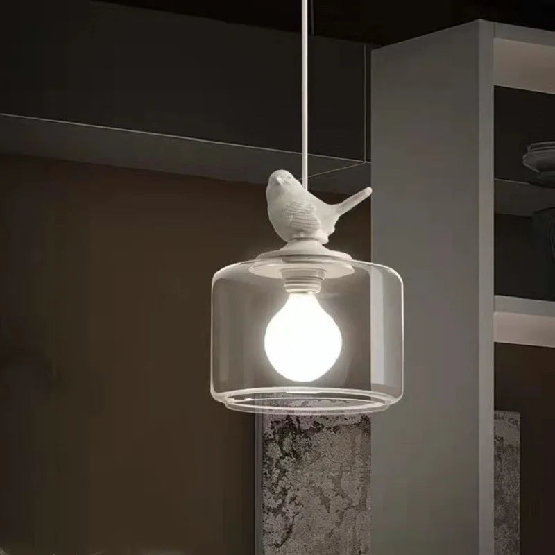 Lyra Bird Pattern Pendant Light Natural Modern Decor