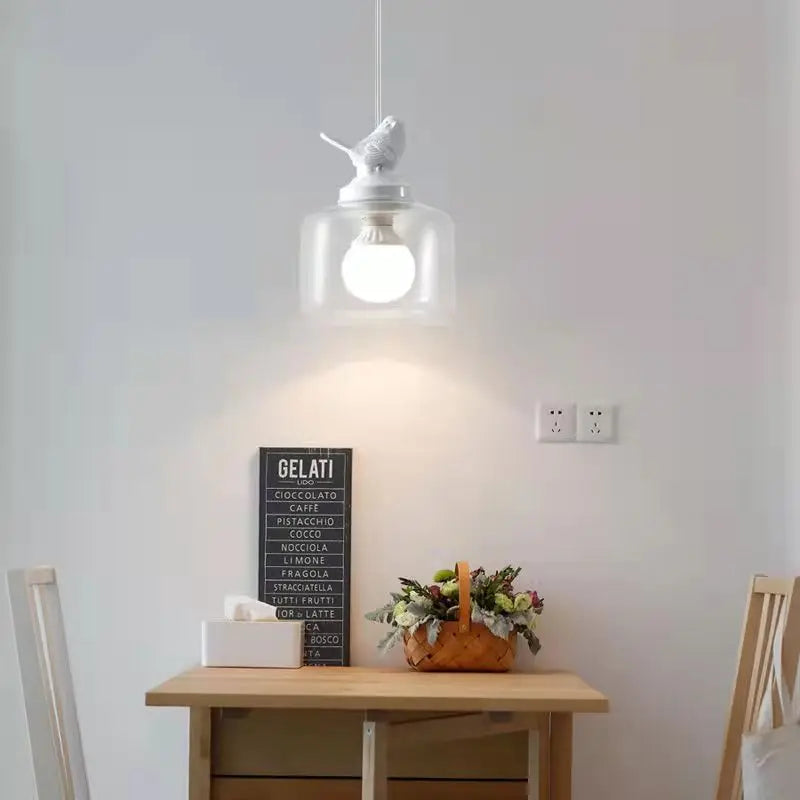 Lyra Bird Pattern Pendant Light Natural Modern Decor