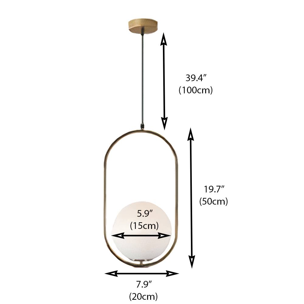 Sylvara Drop Pendant Light With Glass Shade And Brass Finish