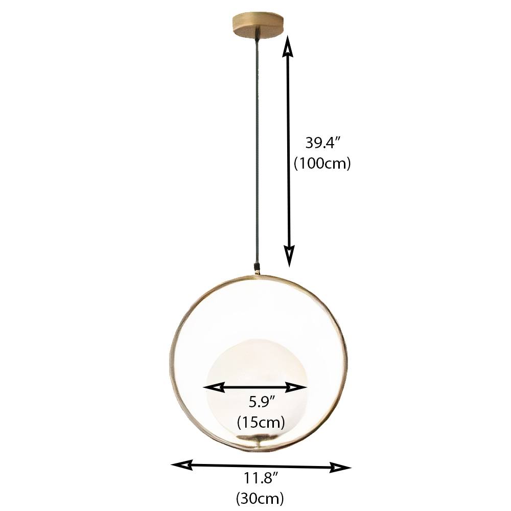 Sylvara Drop Pendant Light With Glass Shade And Brass Finish