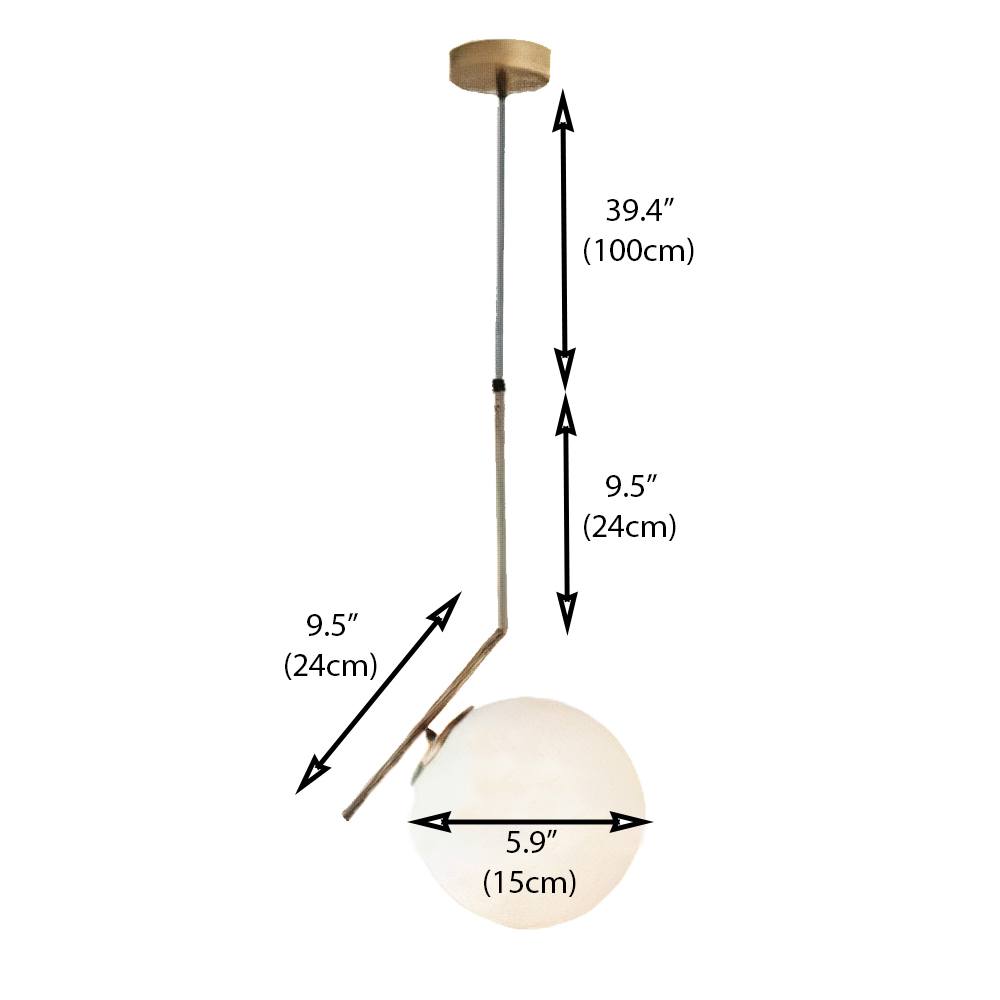 Sylvara Drop Pendant Light With Glass Shade And Brass Finish