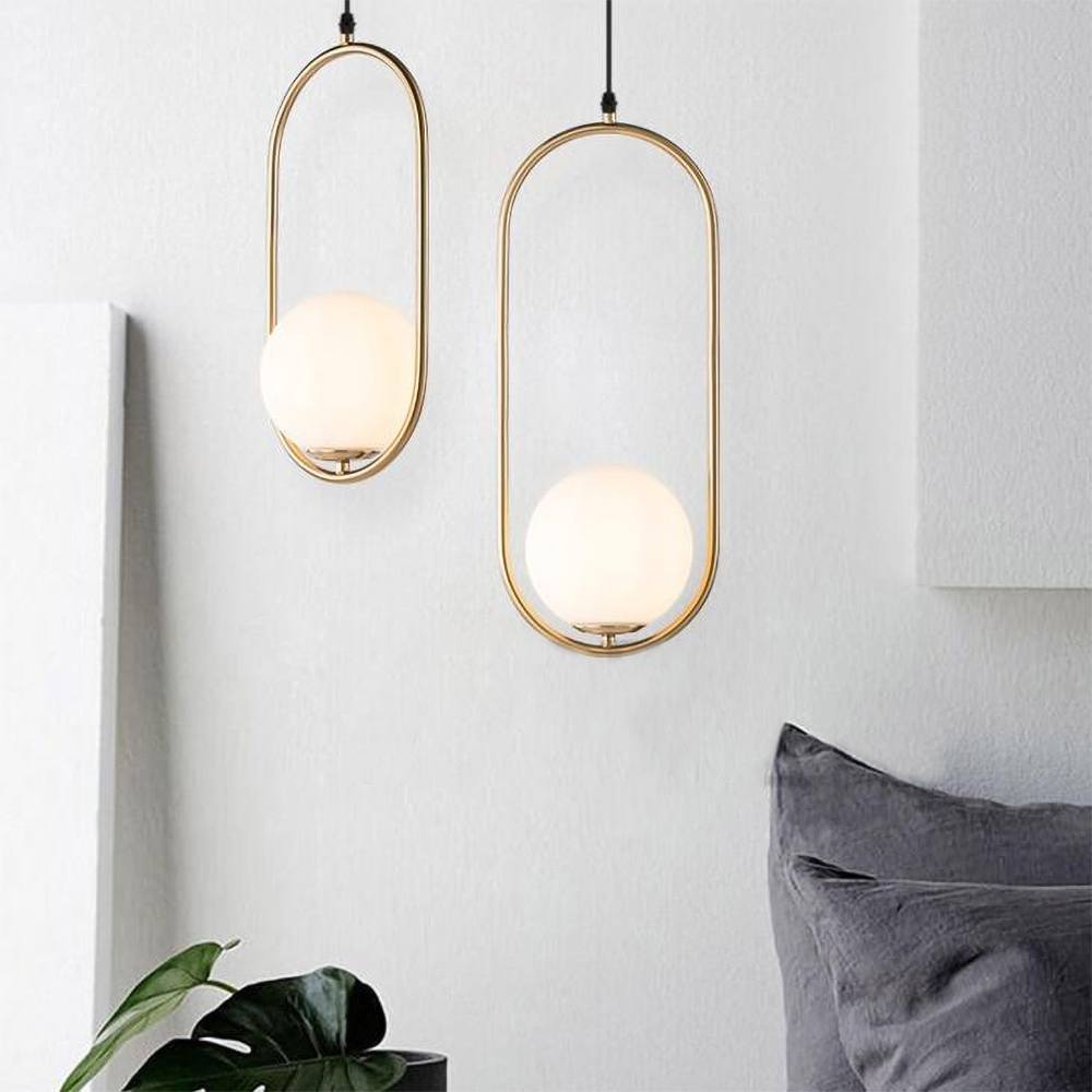 Sylvara Drop Pendant Light With Glass Shade And Brass Finish