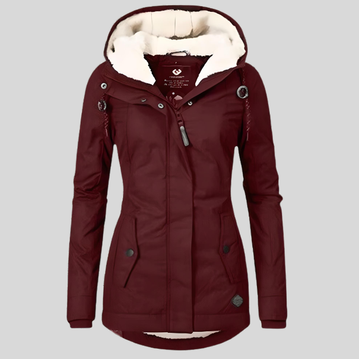 Women's Waterproof Jacket With Fleece-Lined Rain Protection