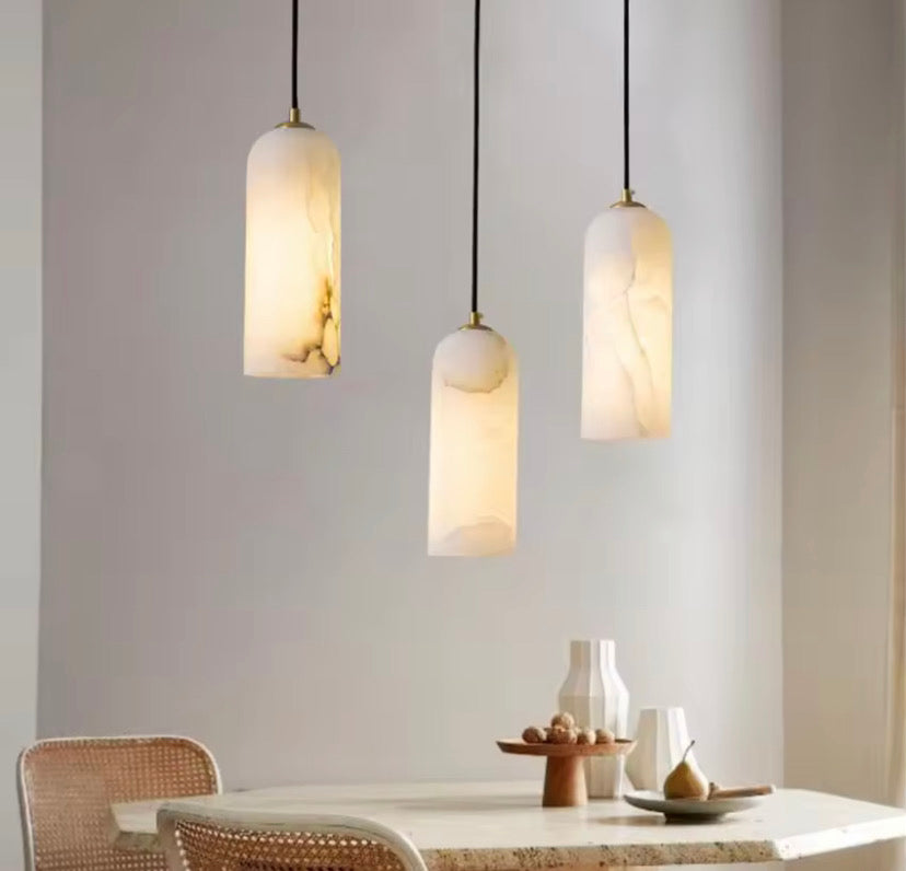 Luna Marble Pendant Light With Copper Accents Timeless Glow