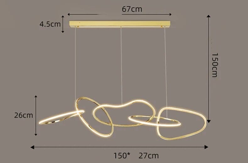 Cirque Ring Pendant Light in Rose Gold or Gold Finish