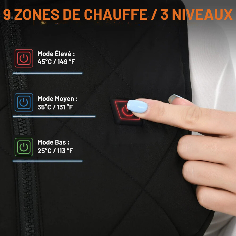Women's Heated Vest With Dual Controls And Nine Heating Zones