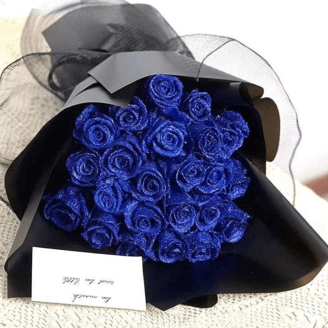 NovaLustre Real Preserved Eternal Bloom Glitter Rose For Romantic Gifts And Decor