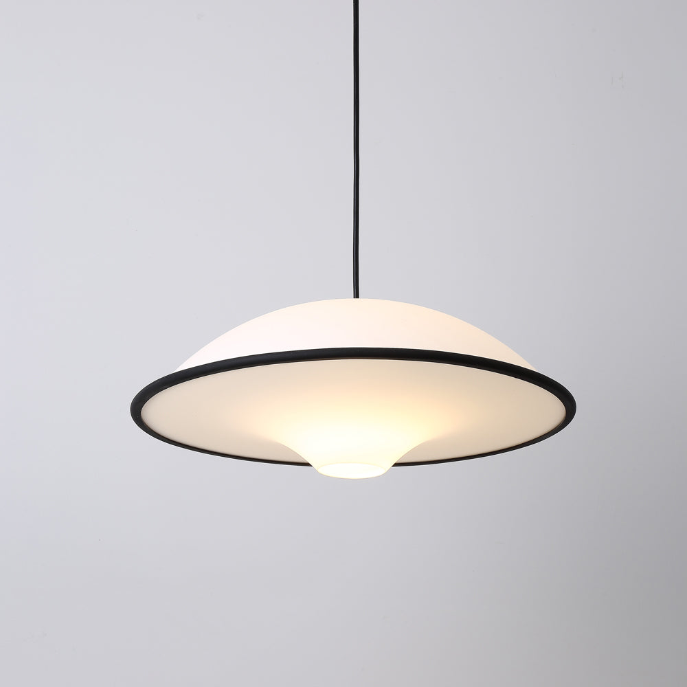 Novara | Minimalist UFO Pendant Light With Black Trim