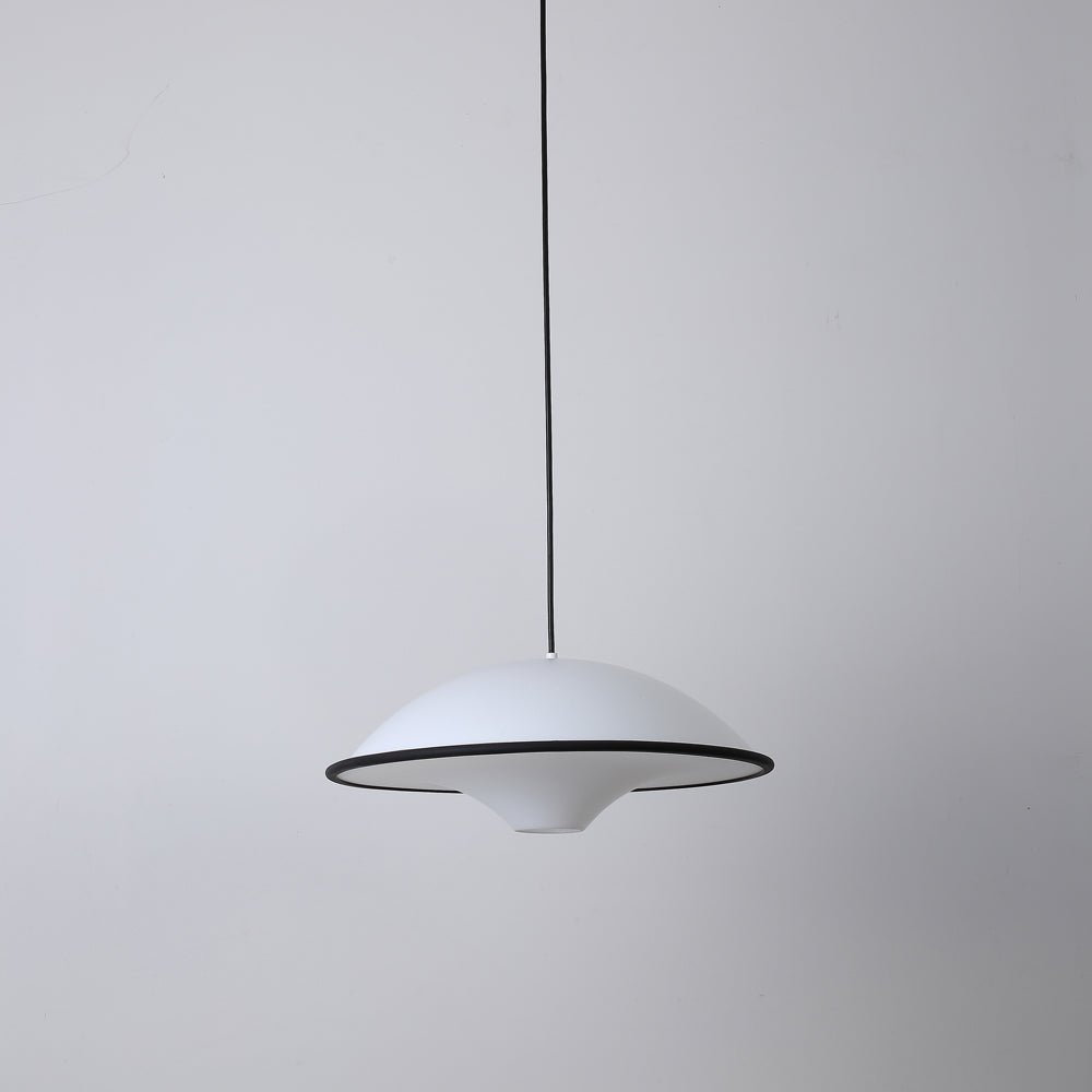 Novara | Minimalist UFO Pendant Light With Black Trim