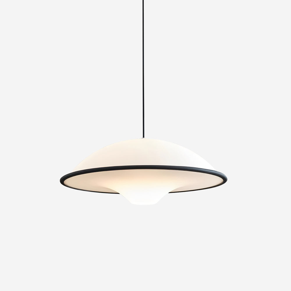 Novara | Minimalist UFO Pendant Light With Black Trim