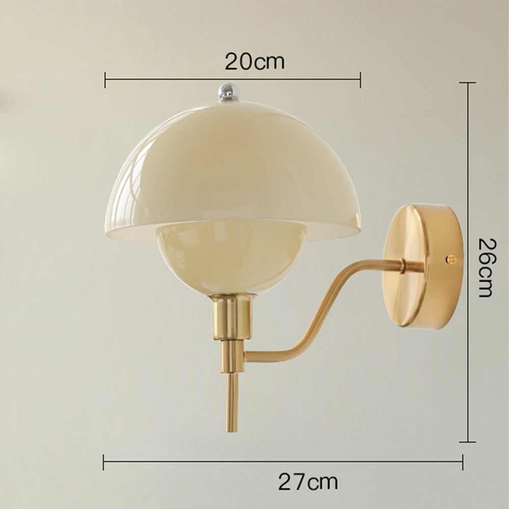 Aurelia Cream Mushroom Hallway Wall Light With Warm Glow