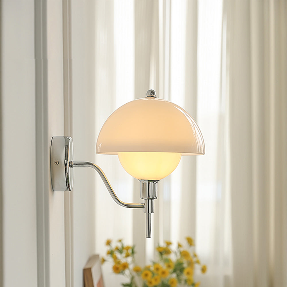 Aurelia Cream Mushroom Hallway Wall Light With Warm Glow